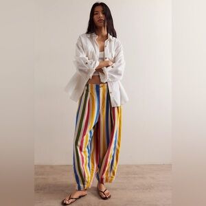 NWT Free People We The Free Ridley Baja Pull-On Trousers, Color: Baja Stripe, XS